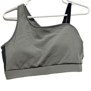 Gymshark Asymmetric Sports Bra Smokey Gray Black Light‎ Support Size Medium